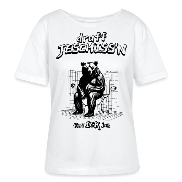 DRUFF JESCHISS'N-Rundhals Frauen Bio-T-Shirt - Weiß