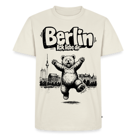 Berlin Souvenir-Männer Premium Bio T-Shirt-BERLIN ICK LIEBE DIR - Naturweiß