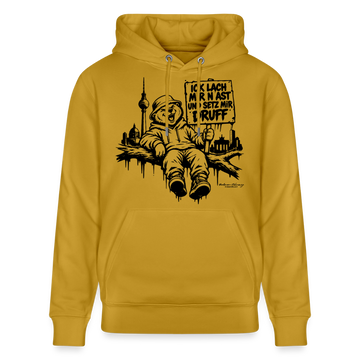 ICK LACH MIR N AST - Unisex Bio-Hoodie mit Berliner Berlin - Ocker