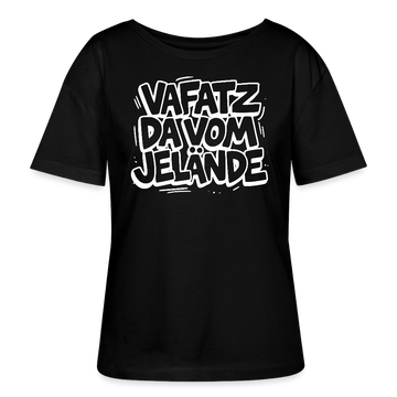 VAFATZ DA VOM JELÄNDE-Rundhals Frauen Bio-T-Shirt - Schwarz