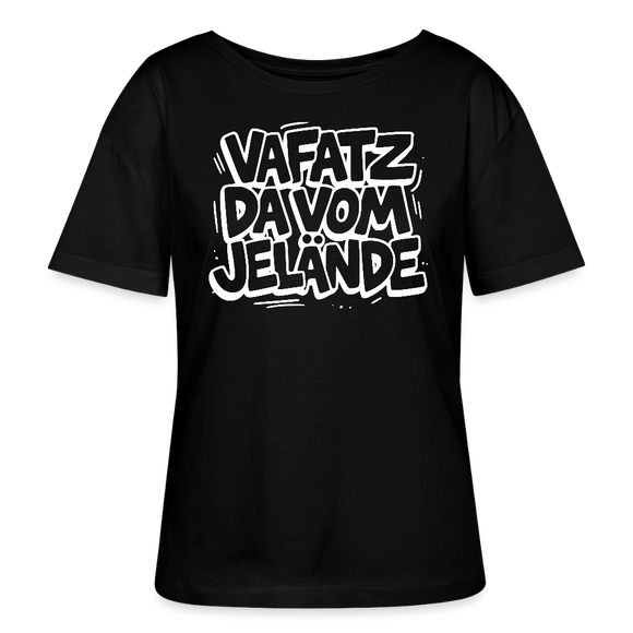 VAFATZ DA VOM JELÄNDE-Rundhals Frauen Bio-T-Shirt - Schwarz