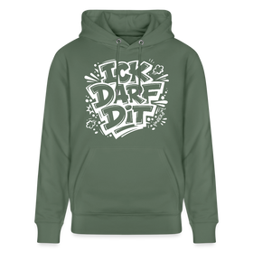 ICK DARF DIT-Unisex Bio-Hoodie mit Berliner Spruch - Tanngrün