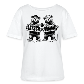 LATSCH & BOMMEL-Rundhals Frauen Bio-T-Shirt - Weiß