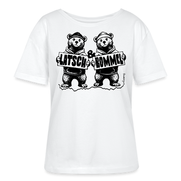 LATSCH & BOMMEL-Rundhals Frauen Bio-T-Shirt - Weiß
