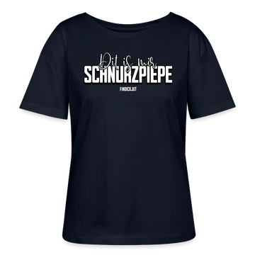 SCHNURZPIEPE-Rundhals Frauen Bio-T-Shirt - Navy