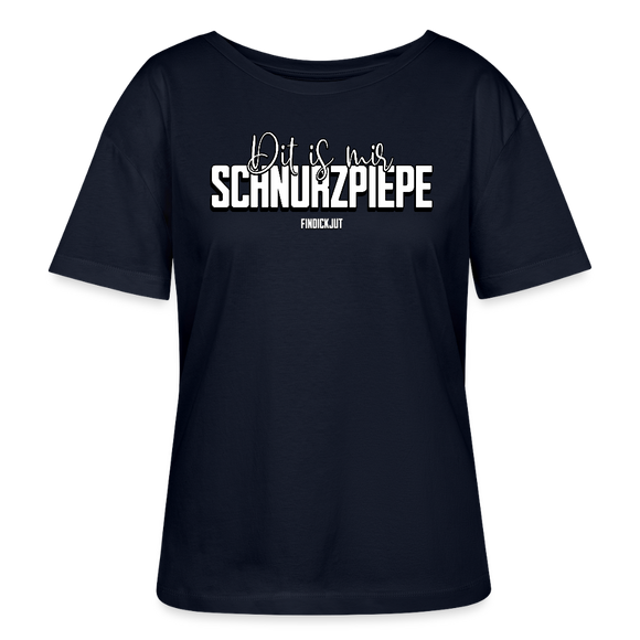 SCHNURZPIEPE-Rundhals Frauen Bio-T-Shirt - Navy