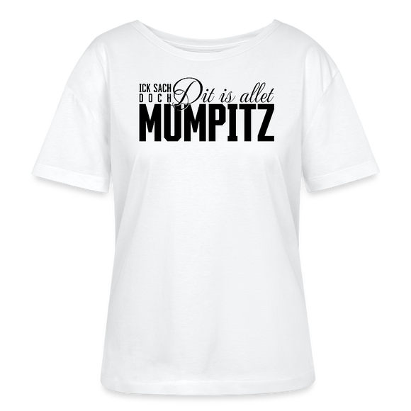 MUMPITZ-Rundhals Frauen Bio-T-Shirt mit Berliner Schnauze - Weiß