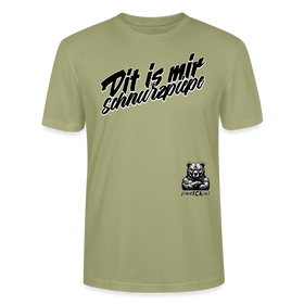 Original Berliner Schnauze Spruch als Brustprint-Dit is mir SCHNURZPIEPE-Unisex T-Shirt BIO - Nebelgrün