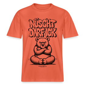 Berlin Shirt mit Illustration-NÜSCHT DARF ICK-RELAXED FIT Unisex Organic T-Shirt - Hellrot