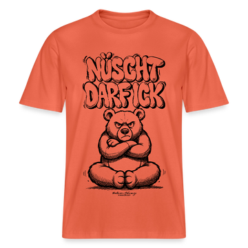 Berlin Shirt mit Illustration-NÜSCHT DARF ICK-RELAXED FIT Unisex Organic T-Shirt - Hellrot