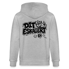 DIT ESKALIERT EH-Unisex Bio-Kapuzenjacke mit Berliner Schnauze - Grau meliert