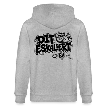 DIT ESKALIERT EH-Unisex Bio-Kapuzenjacke mit Berliner Schnauze - Grau meliert