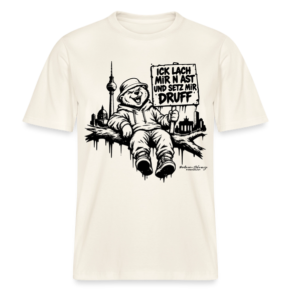 ICK LACH MIR N AST - RELAXED FIT Unisex Organic T-Shirt als Berlin Souvenir - Naturweiß 
