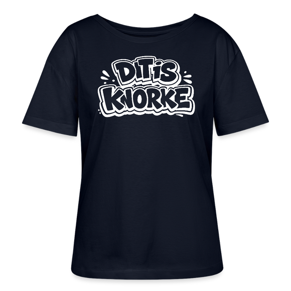 DIT IS KNORKE-Rundhals Frauen Bio-T-Shirt - Navy