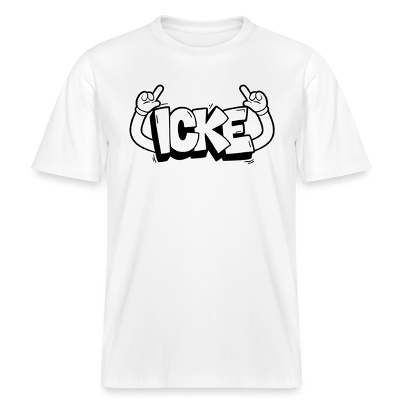 ICKE- RELAXED FIT Unisex Organic T-Shirt mit Berliner Schnauze - Weiß