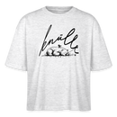 KNÜLLE - Frauen Boxy Bio-T-Shirt - Weiß meliert
