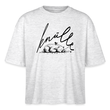 KNÜLLE - Frauen Boxy Bio-T-Shirt - Weiß meliert