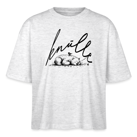 KNÜLLE - Frauen Boxy Bio-T-Shirt - Weiß meliert