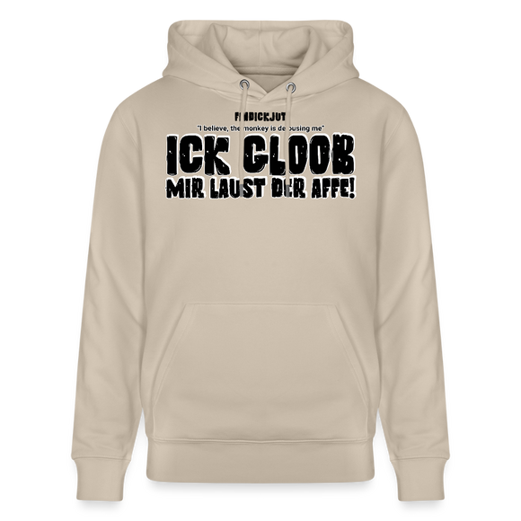ICK GLOOB, MIR LAUST DER AFFE-Unisex Bio-Hoodie - Beige
