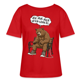 Berliner Bär Shirt-JEH MIR NICH UFFN SENKEL-Rundhals Frauen Bio-T-Shirt - Rot