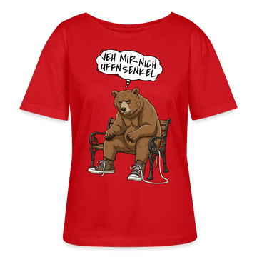 Berliner Bär Shirt-JEH MIR NICH UFFN SENKEL-Rundhals Frauen Bio-T-Shirt - Rot