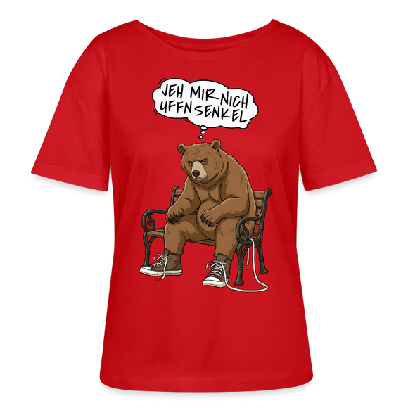 Berliner Bär Shirt-JEH MIR NICH UFFN SENKEL-Rundhals Frauen Bio-T-Shirt - Rot