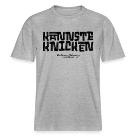 KANNSTE KNICKEN- RELAXED FIT Unisex Organic T-Shirt mit echt Berliner Schnauze - Grau meliert