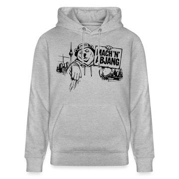 Berliner Spruch- MACH 'N ABJANG -Unisex Bio-Hoodie - Grau meliert