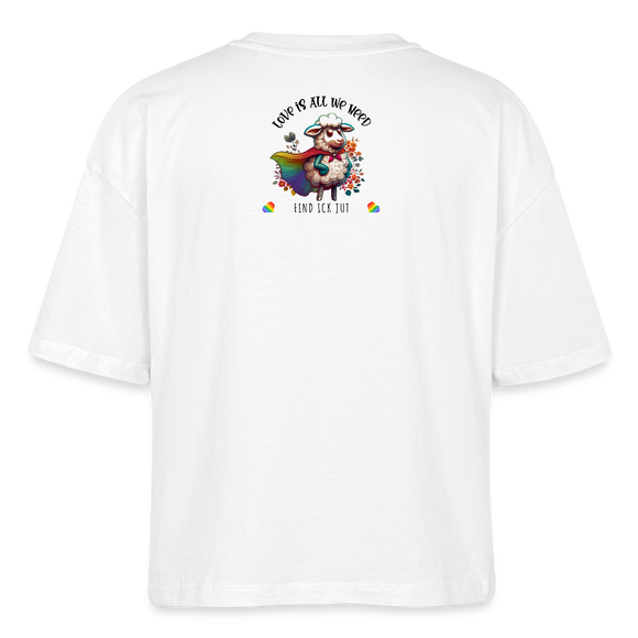 PRIDE 'REGENBOGENSCHAF'-Frauen Boxy Bio-T-Shirt - Weiß