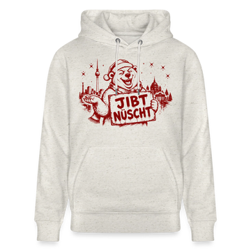 Berlin Weihnachts-Souvenir 2026- JIBT NÜSCHT-Unisex Bio-Hoodie - Beige meliert