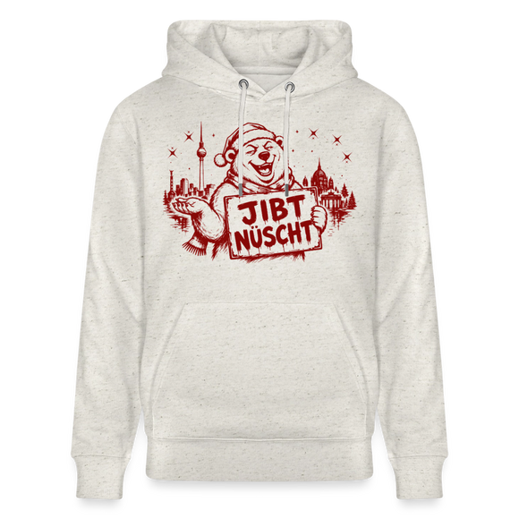 Berlin Weihnachts-Souvenir 2026- JIBT NÜSCHT-Unisex Bio-Hoodie - Beige meliert