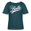 ICK FREU MA WIE BOLLE-Rundhals Frauen Bio-T-Shirt - Dunkles Petrol
