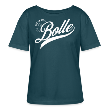 ICK FREU MA WIE BOLLE-Rundhals Frauen Bio-T-Shirt - Dunkles Petrol