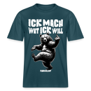 ICK MACH WAT ICK WILL-Relaxed Fit Unisex Bio-T-Shirt III - Dunkles Petrol