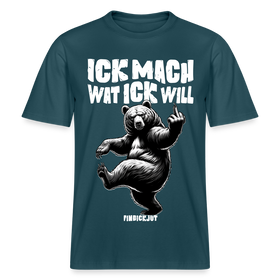 ICK MACH WAT ICK WILL-Relaxed Fit Unisex Bio-T-Shirt III - Dunkles Petrol