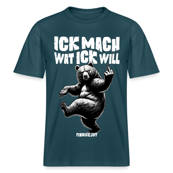 ICK MACH WAT ICK WILL-Relaxed Fit Unisex Bio-T-Shirt III - Dunkles Petrol