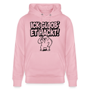 Berliner Spruch-ICK GLOOB ET HACKT!-Unisex Bio-Hoodie - Hellrosa