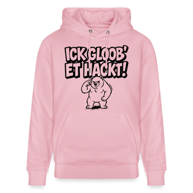 Berliner Spruch-ICK GLOOB ET HACKT!-Unisex Bio-Hoodie - Hellrosa