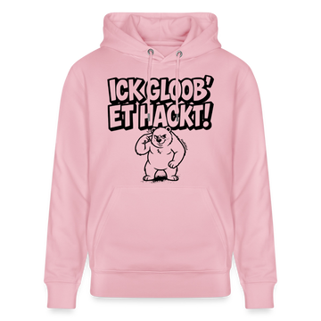 Berliner Spruch-ICK GLOOB ET HACKT!-Unisex Bio-Hoodie - Hellrosa
