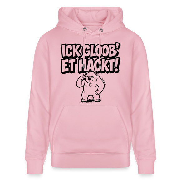 Berliner Spruch-ICK GLOOB ET HACKT!-Unisex Bio-Hoodie - Hellrosa