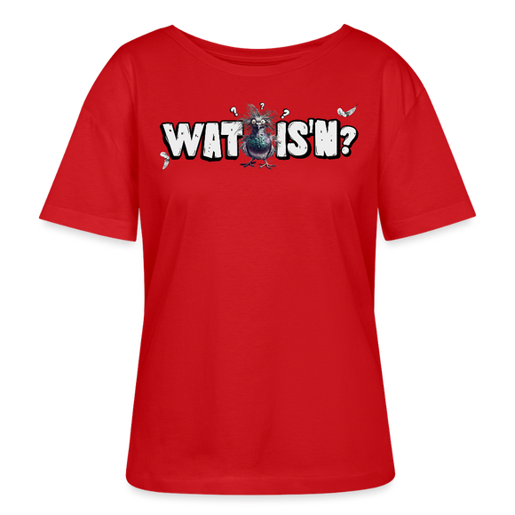 WAT IS'N?-Rundhals Frauen Bio-T-Shirt - Rot