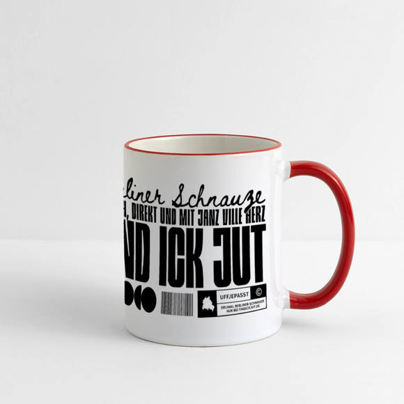 Berlin Souvenir-FIND ICK JUT-Panoramatasse - Weiß/Rot