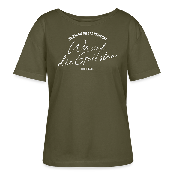 WIR SIND DIE GEILSTEN-Berlin2026-Rundhals Frauen Bio-T-Shirt - Khaki