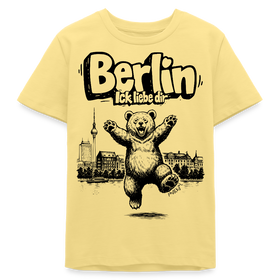 Berlin Souvenir-Bio Teenager T-Shirt-BERLIN ICK LIEBE DIR - Gelb Viva 
