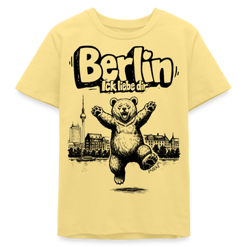 Berlin Souvenir-Bio Teenager T-Shirt-BERLIN ICK LIEBE DIR - Gelb Viva 
