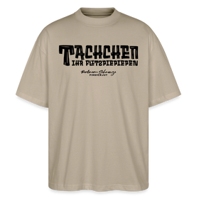 Berliner Begrüssung-TACHCHEN IHR FLITZPIEPEN-Oversized Unisex Bio T-Shirt - Steingrau
