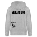 ALLET JUT-Unisex Bio-Kapuzenjacke-BACKPRINT - Grau meliert