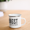 KEENE ANGST ICK TU SIE NÜSCHT -  Emaille-Tasse - Weiß
