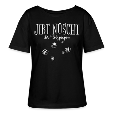 JIBT NÜSCHT IHR FLITZPIEPEN-Rundhals Frauen Bio-T-Shirt - Schwarz