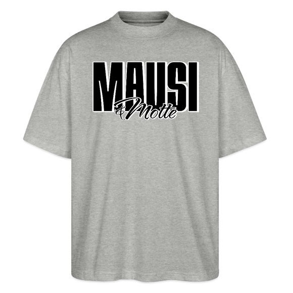 MAUSI UND MOTTI-Oversized Unisex Bio T-Shirt - Grau meliert